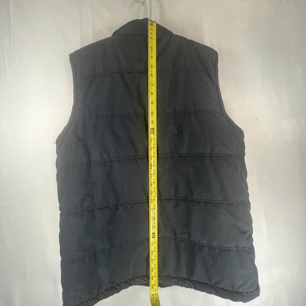 Weather Wear Mens XXL Puffer Vest Navy Blue Plaid Lined Full Zip Quilted Gilet - Picture 9 of 11